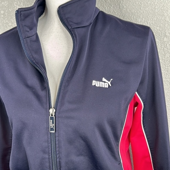 Puma Blue & Pink Zip Down Active Loungewear Tracksuit Jacket Size Medium - Picture 2 of 10